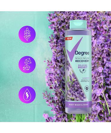 Degree Maximum Recovery Body Wash and Soak | Lavender Extract + Epsom Salt | Post-Workout Skincare | 22 oz - Buy Online on GoSupps.com