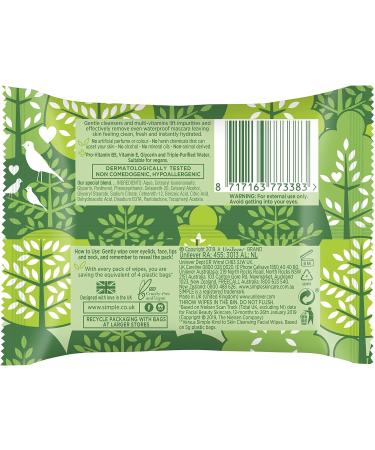 Simple Kind to Skin Biodegradable Cleansing Wipes - 20 PC | Remove Waterproof Makeup | Sensitive Skin Friendly - Buy Online on GoSupps.com