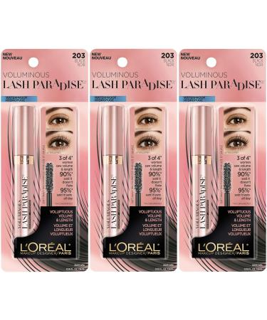 L'Oreal Paris Voluminous Lash Paradise Waterproof Mascara - Pack of 3 - Intense Volume, Length, and Softness - No Smudging or Clumping - Black 0.25 Fl Oz - Buy Online on GoSupps.com