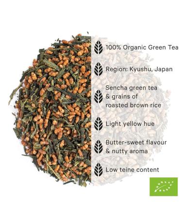 Organic Moya Gr n-Tee Genmaicha 60g - Loose Leaf Green Tea with Roasted Rice | Vegan-Friendly Japanese Genmai Cha | Gift-Ready Multicolored Metal Can - Buy Online on GoSupps.com