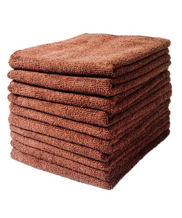 Eurow Microfiber Salon Towels - 16x29 Inches Brown - Pack of 10 - Buy Online on GoSupps.com