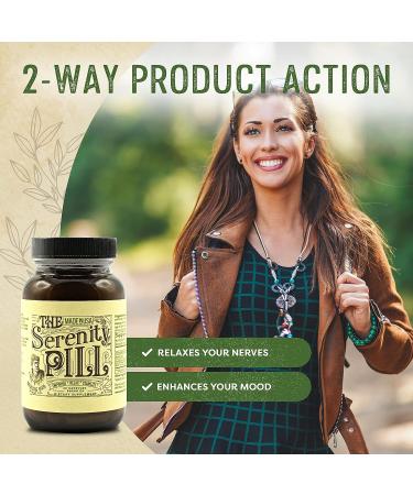 Serenity Pill 60 Capsules - Organic Anti Stress Supplement with Ashwagandha, Passion Flower, Nutmeg & Green Tea Extracts for Natural Stress Relief - Buy Online on GoSupps.com