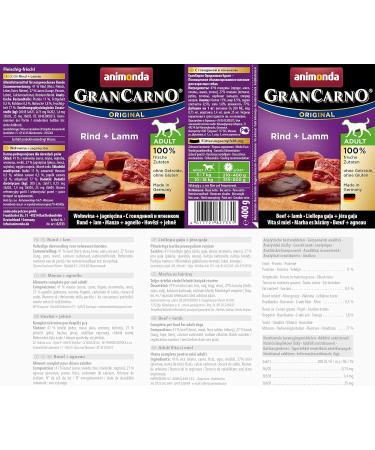 Buy animonda GranCarno Adult Wet Dog Food - Beef & Lamb (6 x 400g) | Premium Quality International Shipping - Buy Online on GoSupps.com