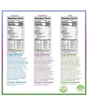 Stabilyze Nutrition Bars Variety Pack | Gluten-Free Snacks with Essential Vitamins & Minerals | Mint, Coconut & Hazelnut Flavors | Low Sugar, Low Carb Protein Bars (12 Pack) - Buy Online on GoSupps.com