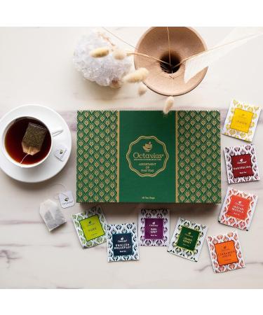 Octavius Assortment of Fine Black & Green Teas | 48 Teabags | 8 Assorted Flavors | Ideal for Gifting - Buy Online on GoSupps.com