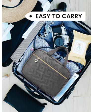 LOVEVOOK Waterproof Travel Toiletry Bag for Women - Large Clear Makeup Organizer with Hook, Grey - Buy Online on GoSupps.com