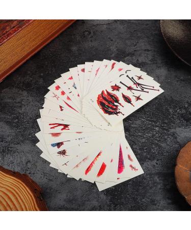 30 Sheets Halloween Zombie Temporary Tattoos - Waterproof Fake Scars with Blood, Stitch Scar, Scab - Perfect for Halloween Party Cosplay - Style 2 - Buy Online on GoSupps.com