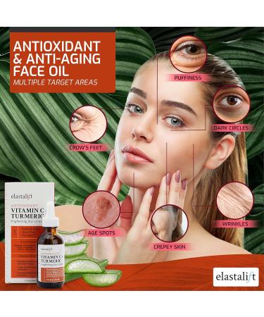 Elastalift Vitamin C + Turmeric Oil Anti-Aging Serum | Brighten & Hydrate Skin | 1.75 Fl Oz - Buy Online on GoSupps.com