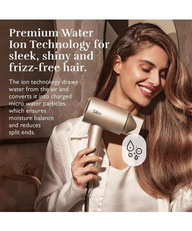  Silk n Hair Dryer - SilkyAir Pro HDB003 | Premium Ionic Blow Dryer with Diffuser & Concentrator | 1600W | 18 Modes LED Display | No Heat Damage & Frizz Prevention | Beige  - Buy Online on GoSupps.com