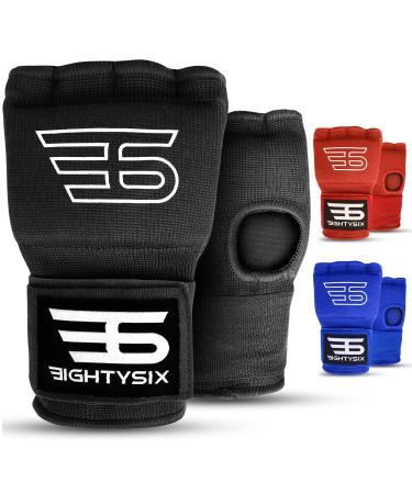 EIGHTYSIX Gel Gloves for Boxing Quick Hand Wrap Training Men & Women Small/Medium Black