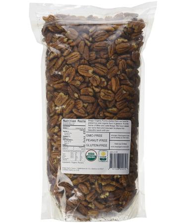 Braga Organic Farms 2lb Raw Pecans - Certified Organic Nuts for Snacking and Baking - Buy Online on GoSupps.com