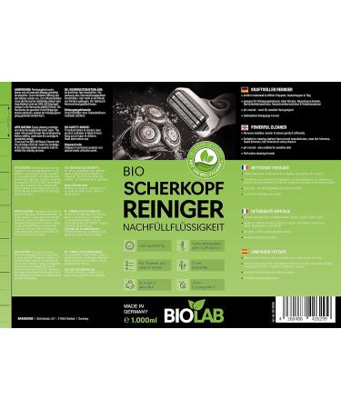 Buy Biolab Bio Schakerpfreiniger 1000 ml | Refill Fluid for Braun & Philips Shaving Head Cleaning - International Shipping Available - Buy Online on GoSupps.com