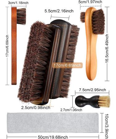 6-Piece Horsehair Shoe Shine Kit with Polish Dauber Applicators - Style B - Buy Online on GoSupps.com