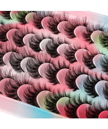 20 Pairs Natural Fluffy Cat Eye False Eyelashes - 4 Styles Wispy 5D Faux Mink Multipack - Buy Online on GoSupps.com