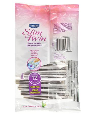 Schick Slim Twin ST 2 Disposable Razors for Women - Sensitive Skin - 12 Count - Buy Online on GoSupps.com