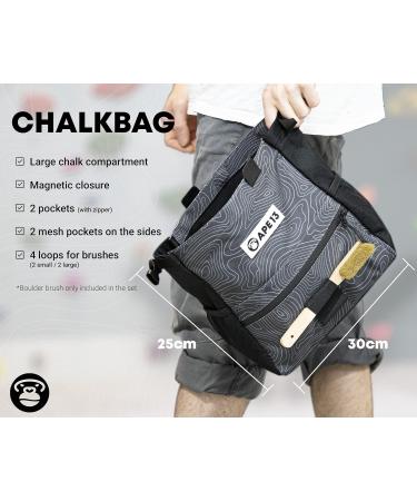 APE13 Chalkbag Boulder Set - Premium Chalk Bag Brush & Chalk for Bouldering - Perfect Gift & Ample Space for Accessories - Buy Online on GoSupps.com