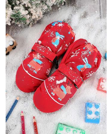 SATINIOR Kids Ski Mittens | Waterproof Toddler Gloves for Boys & Girls | Red | 1-4T - Buy Online on GoSupps.com
