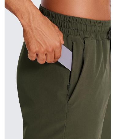 CRZ YOGA Men's 2 in 1 Running Shorts with Liner - 7'' Quick Dry Athletic Shorts, Dark Olive - Buy Online on GoSupps.com