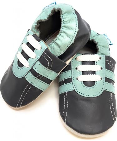 MiniFeet Premium Soft Leather Baby Shoes - Buy 4 Pairs, Get 1 Free! Grey Trainers for Toddlers 0-6 Months to 4-5 Years - Buy Online on GoSupps.com