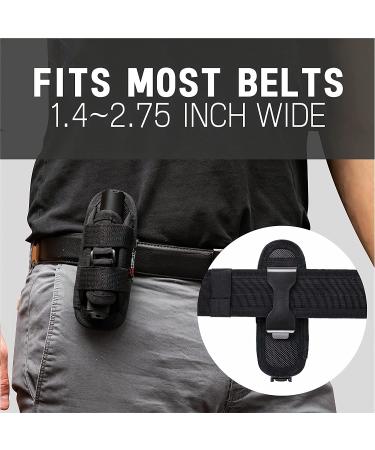 TH1 Tactical Flashlight Holster - Stretchable Rotatable Clip - 360 Degree Holder - Police Military Security - Black - Buy Online on GoSupps.com