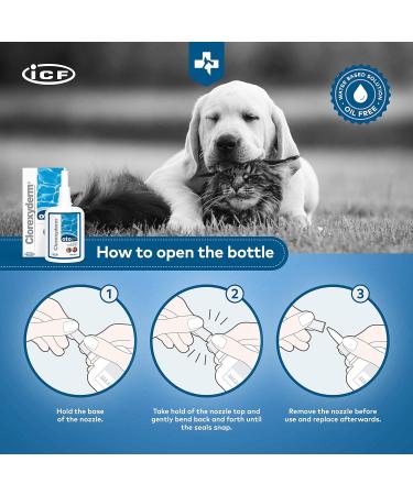 ICF Clorexyderm OTO Pi Ear Cleaner for Dogs & Cats: Prevents Dirt & Wax Build-up - Ear Drops Solution to Soothe Itchy Ears - 150 ml - Buy Online on GoSupps.com