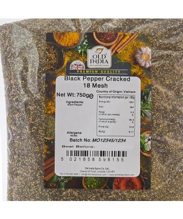 Old India Black Pepper Cracked 18 Mesh 750g - Premium Quality Spices - Buy Online on GoSupps.com