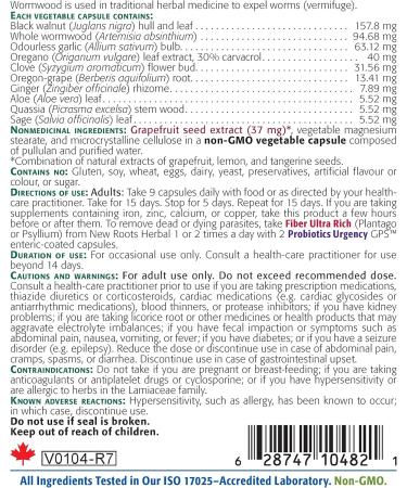 New Roots Herbal Purge Parasitis Capsules 90 Veg Caps for Adults - Comprehensive Parasite Cleanse with Wormwood Black Walnut Hull - Digestive & Antiparasitic Support Supplement - 1 Bottle 90 Count (Pack of 1) - Buy Online on GoSupps.com