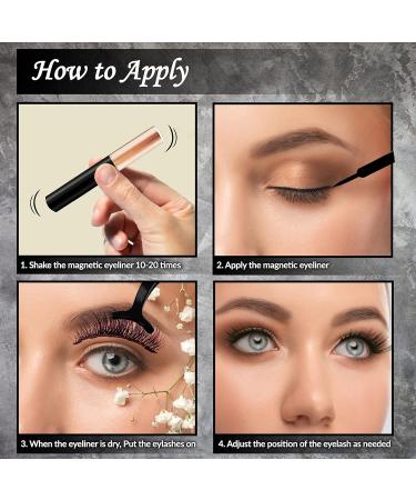 Magnetic Eyelashes with Eyeliner Kit - 10 Pairs Waterproof Easy Wear No Glue | Natural Look Applicator Tool - Buy Online on GoSupps.com