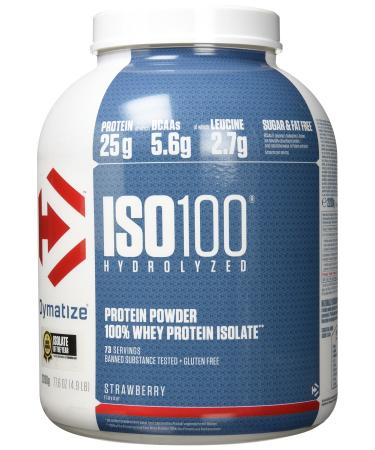 Dymatize ISO 100 Strawberry 2.2kg - Whey Protein Hydrolysate + Isolate Powder