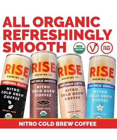 RISE Brewing Co. Nitro Cold Brew Coffee Variety Pack | Gluten-Free, Vegan | Organic & Non-GMO | 12-Pack 7 fl. oz. Cans - Buy Online on GoSupps.com
