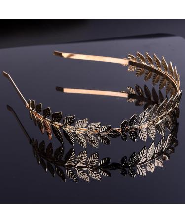 Rivertree Greek Goddess Headband Costume - Gold Leaf Hair Band Crown for Bridal Wedding - Laurel Accessories - Buy Online on GoSupps.com