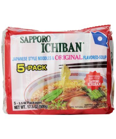 stickerless New SAPPORO ICHIBAN Ramen Noodles, Original Soy Sauce Flavor, No.1 Tasting Japanese Instant Noodles (3.5 Oz) (30 pouches)