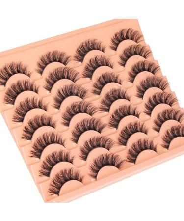 Goddvenus Lashes Natural False Eyelashes Fluffy 5D Russian Strip Lashes16mm Cat Eye Lashes Fake Lashes Fluffy 14 Pairs CC Curl Wispy Eyelash Pack Natural strip lash - Buy Online on GoSupps.com