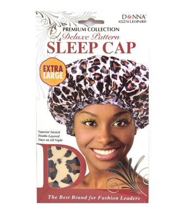 Donna Collection Premium Deluxe Pattern Extra Large Sleep Cap  Leopard Pattern