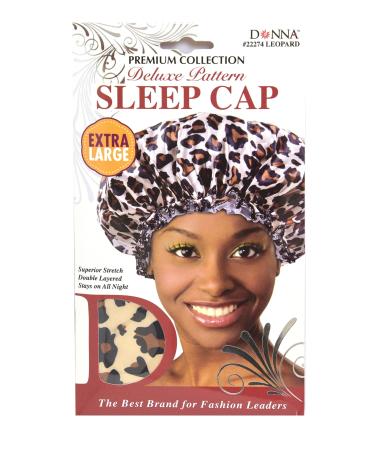 Donna Collection Premium Deluxe Pattern Extra Large Sleep Cap  Leopard Pattern