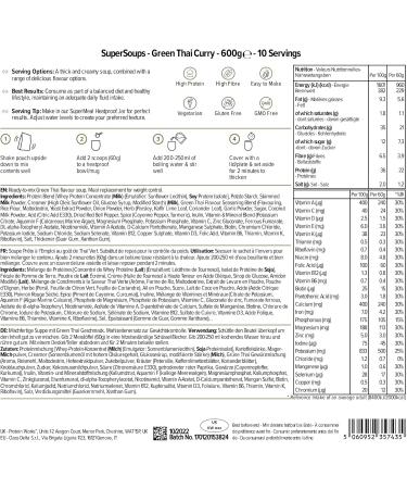 Protein Works - Super Soups Thai Green Curry Instant Soup Under 230 Calories Nutritious Meal in Under 5 - Buy Online on GoSupps.com