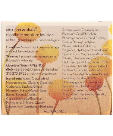 Aveeno Smart Essentials Nighttime Moisture Infusion Facial Moisturizer 1.7oz - Hydrating Skin Care for All Skin Types | International Shipping Available - Buy Online on GoSupps.com