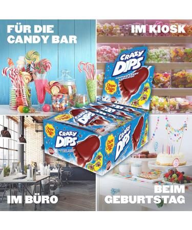 Chupa Chups Crazy Dips Cola - 24 Pack Foot-Shaped Lollipops with Crackling Effect & Cola Flavor - Buy Online on GoSupps.com