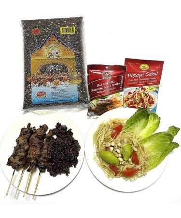 Thai Pantry.net Buddha Sunlee Thai Sweet Rice - Premium Black Sticky Rice 5 lb | Gluten-Free | Vacuum Seal Package - Buy Online on GoSupps.com
