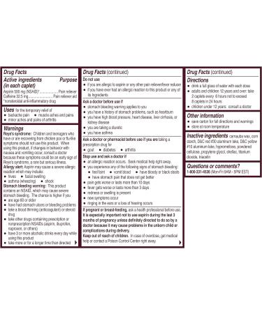 Bayer Aspirin 325mg Coated Tablets - 50 Count Pain Reliever with Lifesaving Benefits - Buy Online on GoSupps.com