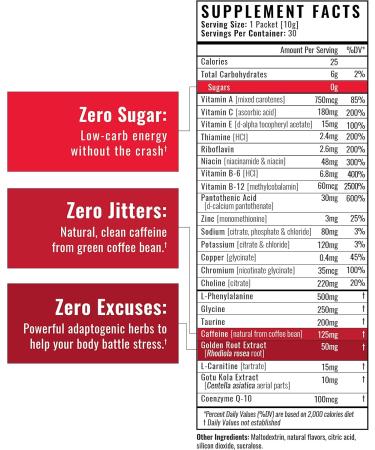 Wilderness Athlete Energy & Focus - Natural Caffeine Energy Booster for Men & Women | Low-Carb Zero Sugar Drink Mix - 30 Servings (Tropical Fusion - Buy Online on GoSupps.com