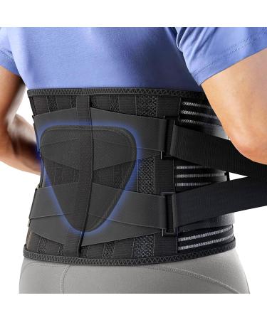 Back Brace for Lower Back Pain Women With 6 Stays Breathable Back Brace for Men Lower Back Relief from Sciatica Herniated Disc With Lumbar Support Pad for Home & Lifting at Work (Medium)
