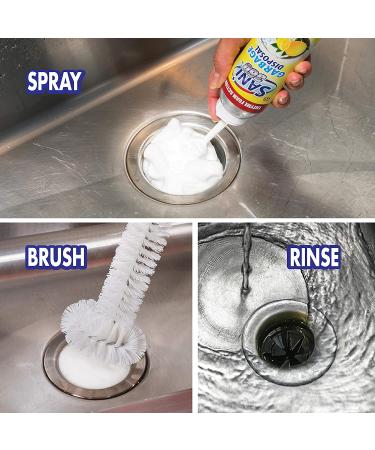 Sani Sticks SANI 360 Garbage Disposal Cleaner Kit - Lemon Scent, 10 oz Foam Bottle with Brush and Tray - 8 to 10 Uses - Buy Online on GoSupps.com