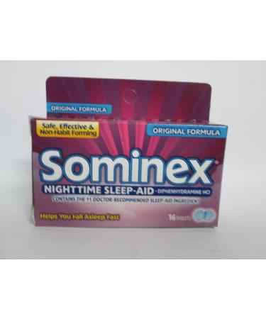 Sominex Night Time Sleeping Aid Tablets Original Formula 16 Tabs (Pack of 3)