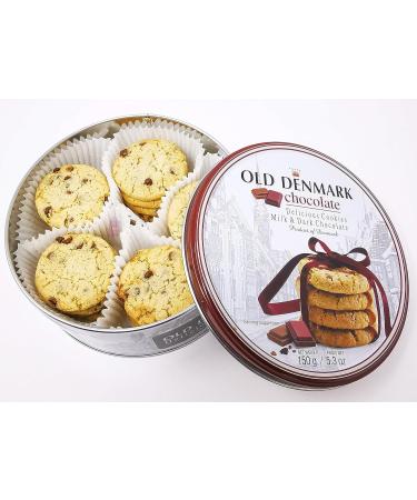 Old Denmark Milk & Dark Chocolate Chip Cookies 150g - Traditional Biscuit Tin Gift for Women Men & Kids - Buy Online on GoSupps.com