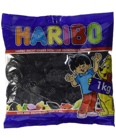 Haribo Liquorice Snails Pack of 2 (2 x 1 kg) 1kg (Pack of 2)