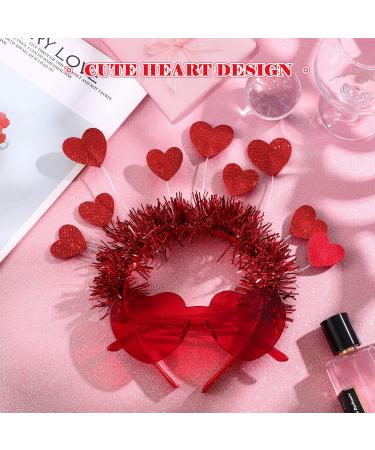 Frcolor Valentine's Day Heart Headband & Sunglasses | Sequin Love Accessories for Parties - Buy Online on GoSupps.com