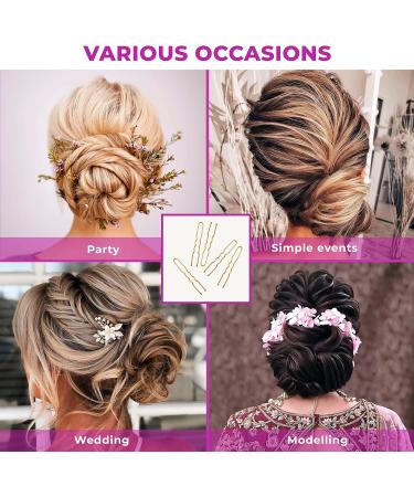 Stoutips Blonde U Shaped Hair Pins for Buns - 100 PCS 5 cm Hair Bun Pins in Assorted Box - Ideal for All Hair Types and Styles - Buy Online on GoSupps.com
