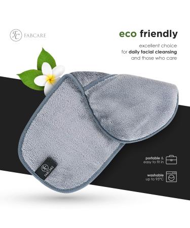 FABCARE Makeup Remover Cloth Set | 4 Washable Microfibre Face Cloths - DERMATEST Very Good - Integrated Glove for Easy Makeup Removal - Buy Online on GoSupps.com