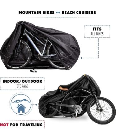 TeamObsidian Waterproof Bike Cover for 2 Bikes - Heavy Duty Ripstop Material - Stationary & Transport Use - 4 Seasons XL Protection - Buy Online on GoSupps.com